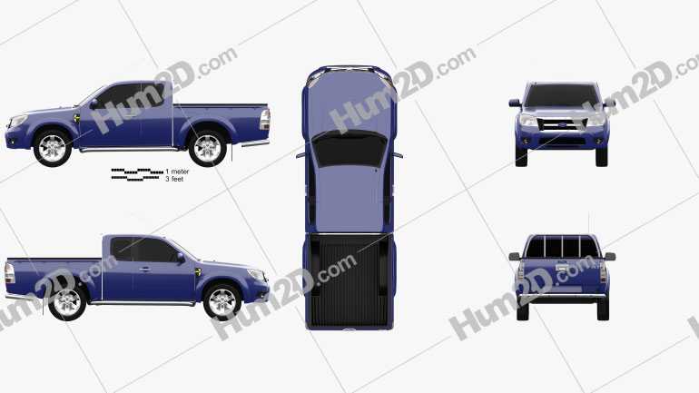 Ford Ranger Extended Cab 2009 car clipart