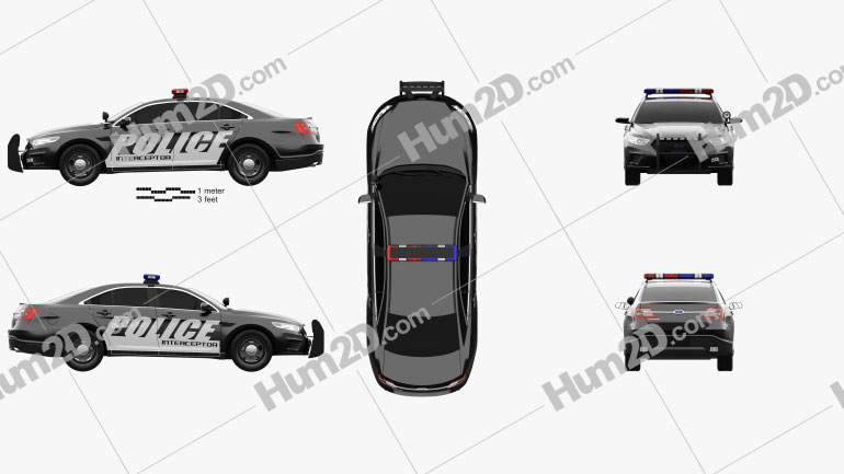 Ford Taurus Police Interceptor Sedan 2013 Blueprint