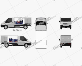 Ford Transit Milk Float Truck 2012 clipart