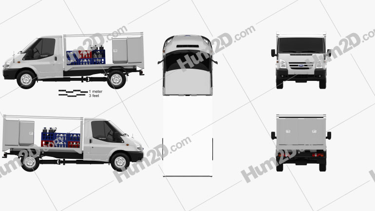 Ford Transit Milk Float Truck 2012 clipart