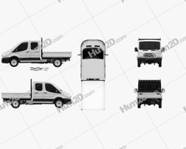 Ford Transit Cabina dupla Dropside 2014 clipart