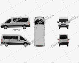 Ford Transit Minibus 2014 clipart