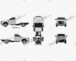 Ford Ranger Einzelkabine Chassis XL 2015 car clipart