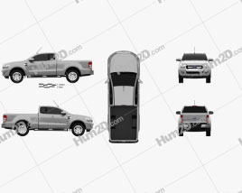 Ford Ranger Super Cab XLT 2015 car clipart