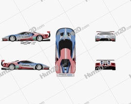 Ford GT Le Mans Race Car 2016 car clipart