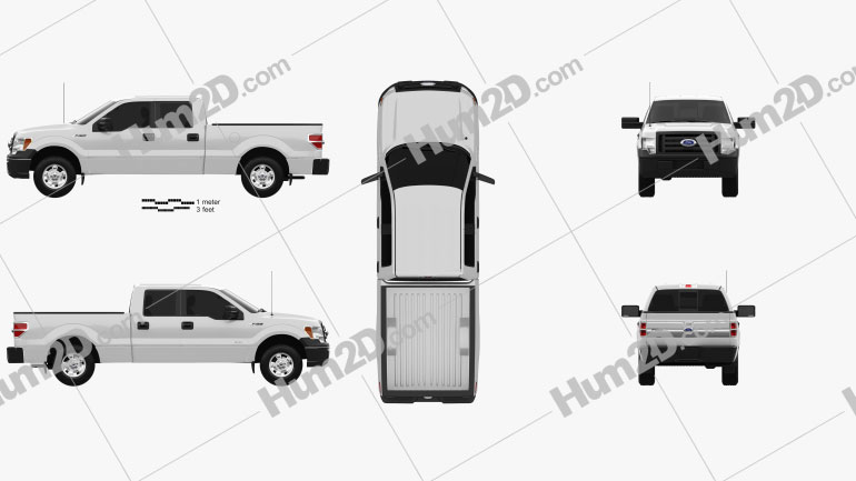 Ford F-150 Super Crew Cab XL 2014 car clipart