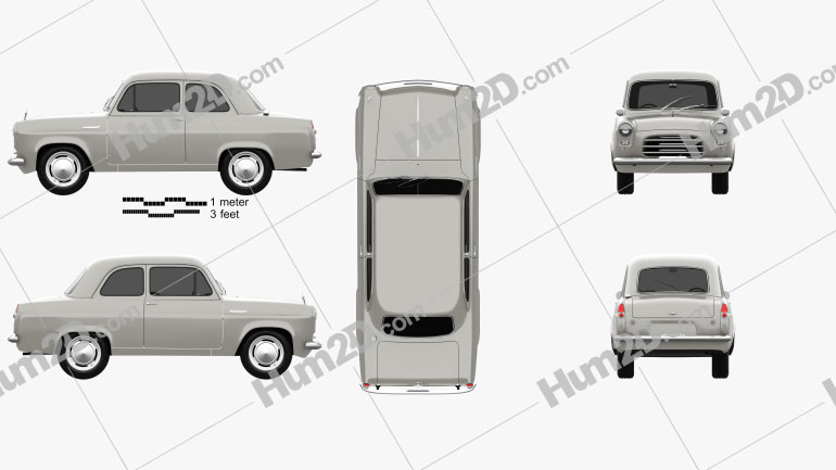 Ford Anglia 100E 1953 car clipart