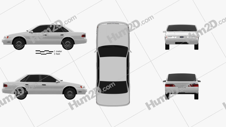 Ford Taurus 1992 car clipart