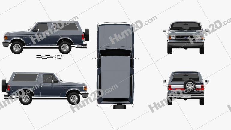 Ford Bronco 1989 car clipart