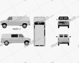 Ford E-Series Econoline Cargo Van 1986 clipart