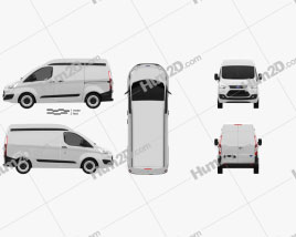 Ford Transit Custom Panel Van L1H2 2012 clipart
