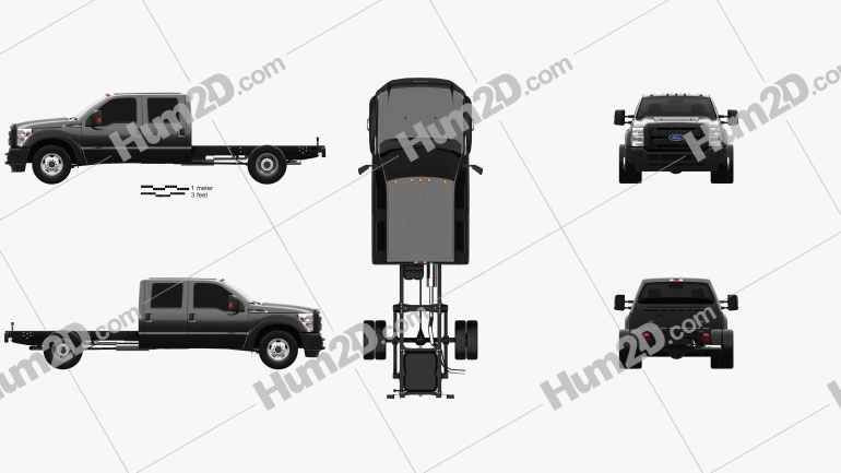 Ford F-550 Crew Cab Chassis 2010 Blueprint