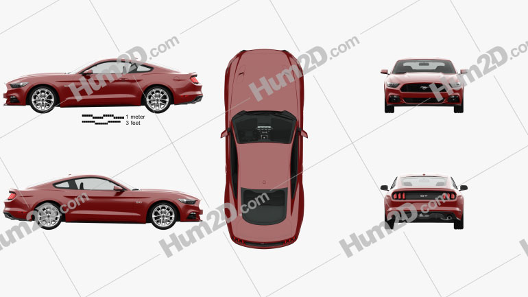 Ford Mustang GT with HQ interior 2015 car clipart