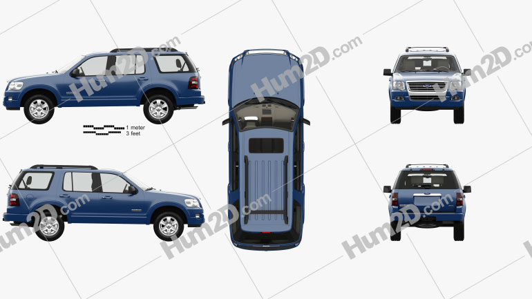 Ford Explorer with HQ interior 2006 car clipart