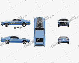 Ford Mustang Mach 1 351 1969 car clipart
