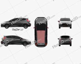 Ford Fiesta Zetec S Black Edition 2014 car clipart