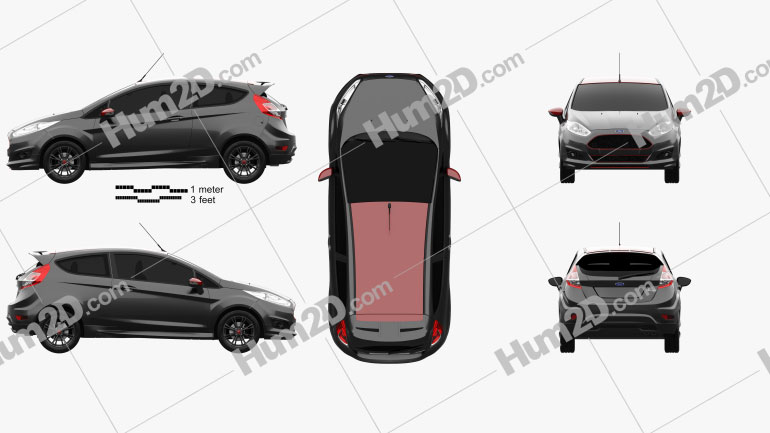Ford Fiesta Zetec S Black Edition 2014 car clipart