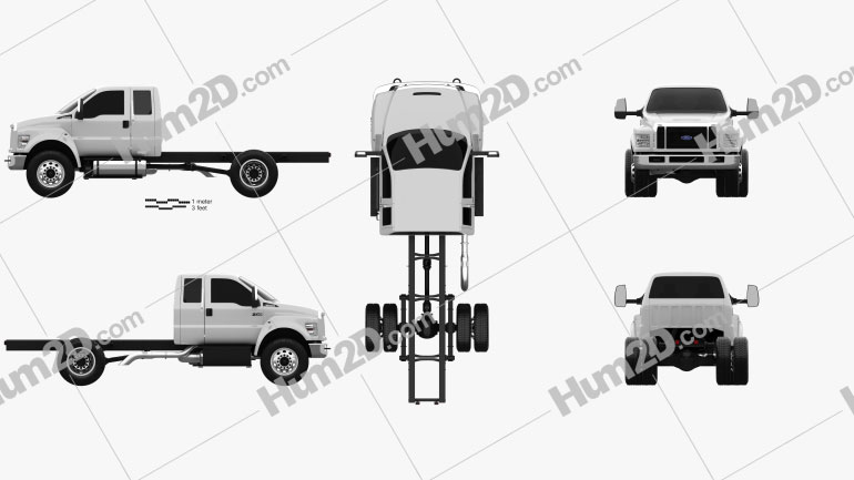 Ford F-650 / F-750 Super Cab Chassis 2016 Clipart Image