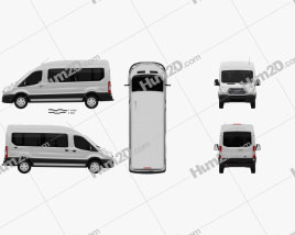 Ford Transit Passenger Van L2H3 2012 clipart