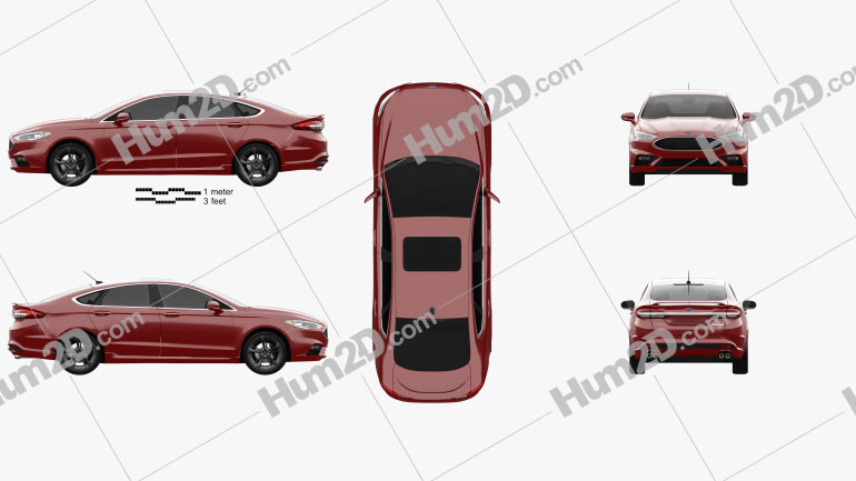 Ford Fusion (Mondeo) Sport 2015 car clipart