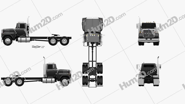 Ford LTL900 Sattelzug 1981 Blueprint