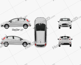 Ford Fiesta 5-door with HQ interior 2013 car clipart