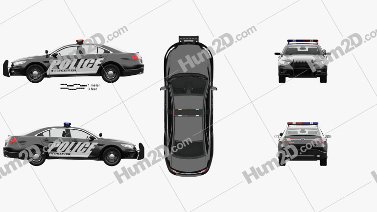 Ford Taurus Polícia Interceptor Sedan com interior HQ 2013 car clipart