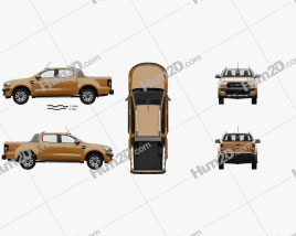 Ford Ranger Cabina dupla Wildtrak com interior HQ 2016 car clipart