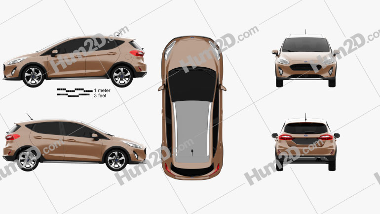 Ford Fiesta Active 2017 car clipart