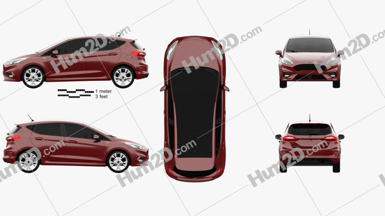 Ford Fiesta ST-Line 2017 Clipart Image