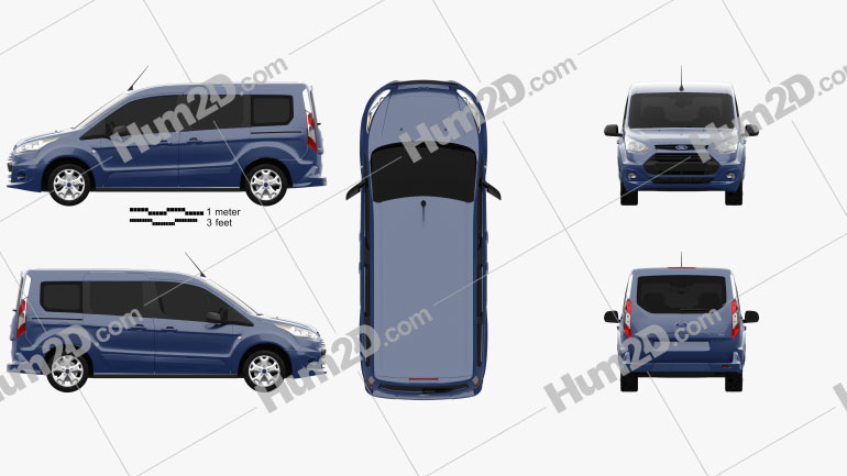 Ford Tourneo Connect SWB XLT 2016 Clipart Image