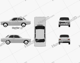 Ford Escort RS1600 1970 car clipart