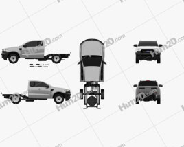 Ford Ranger Super Cab Chassis XL 2015 car clipart