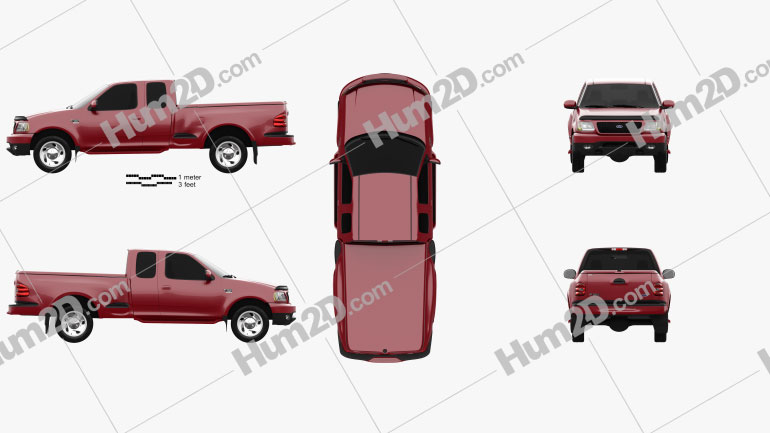 Ford F-150 Club Cab Flareside XLT 1999 car clipart
