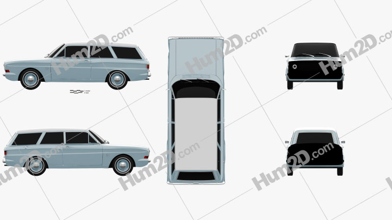 Ford Taunus (P6) 12M station wagon 1967 Blueprint