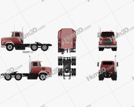 Ford Aeromax L9000 Day Cab Tractor Truck 1990 clipart