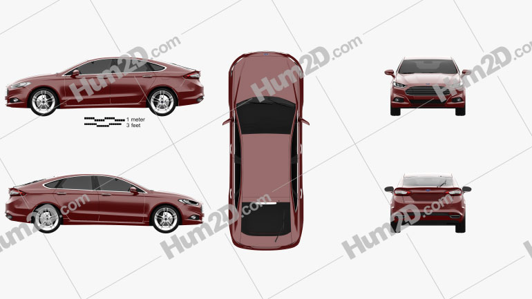 Ford Mondeo hatchback 2014 car clipart