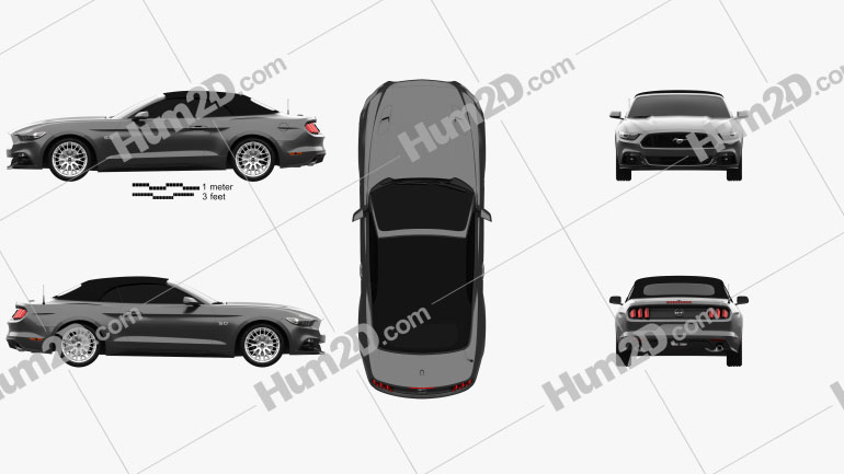 Ford Mustang GT EU-spec convertible 2015 Clipart Image