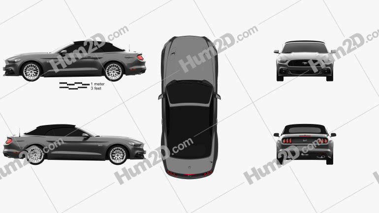 Ford Mustang GT EU-spec convertible 2015 car clipart