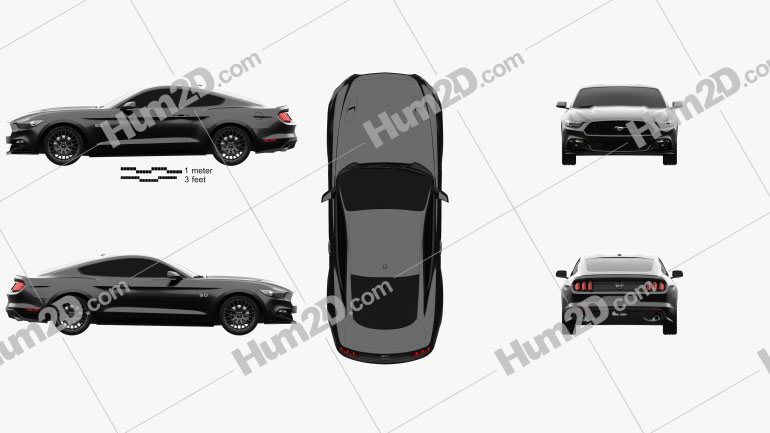 Ford Mustang GT EU-spec fastback 2015 Clipart Image