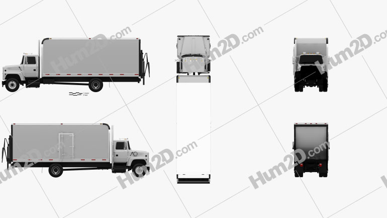Ford LN8000 Box Truck 1995 PNG Clipart