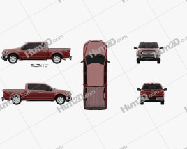 Ford F-150 Super Crew Cab XLT 2017 car clipart