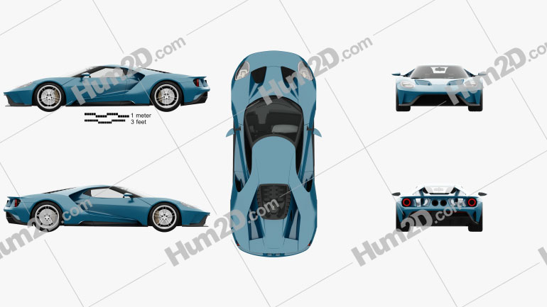 Ford GT concept with HQ interior 2015 Blueprint