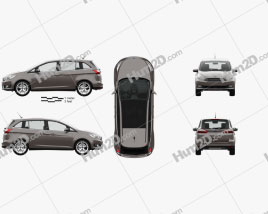 Ford Grand C-max with HQ interior 2015 clipart