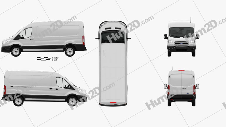 Ford Transit Panel Van L2H2 with HQ interior 2012 clipart