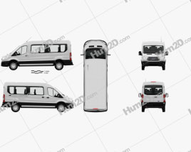 Ford Transit Passenger Van L2H2 with HQ interior 2014 clipart