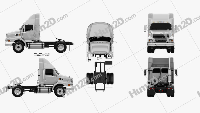 Ford Sterling A9500 Tractor Truck 2006 Clipart Image