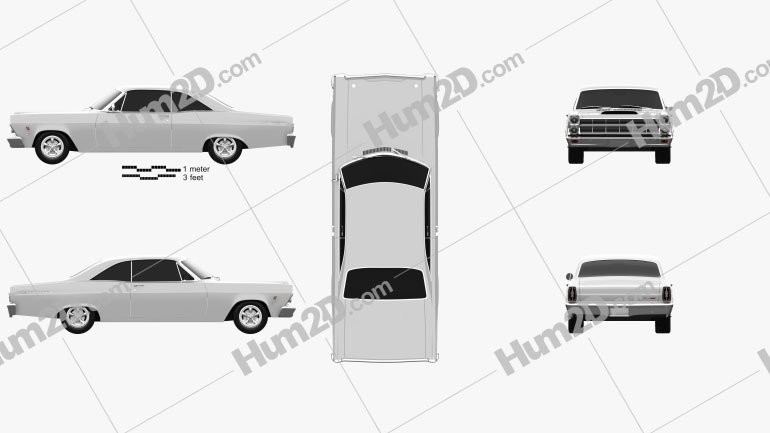 Ford Fairlane 500GT coupe 1966 Clipart Image