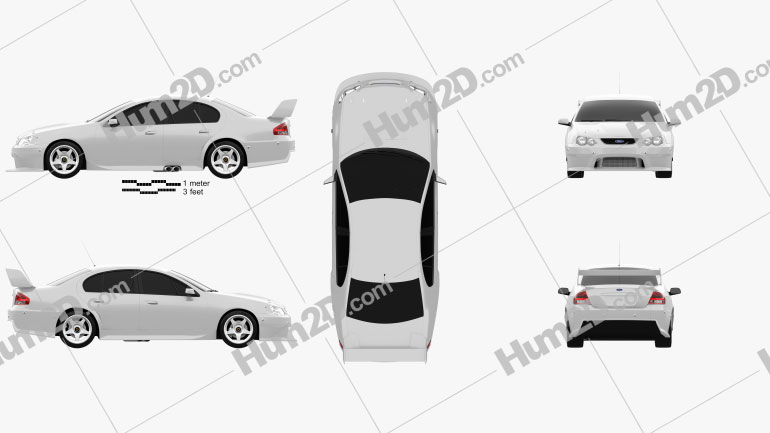 Ford Falcon V8 Supercars 2009 White car clipart