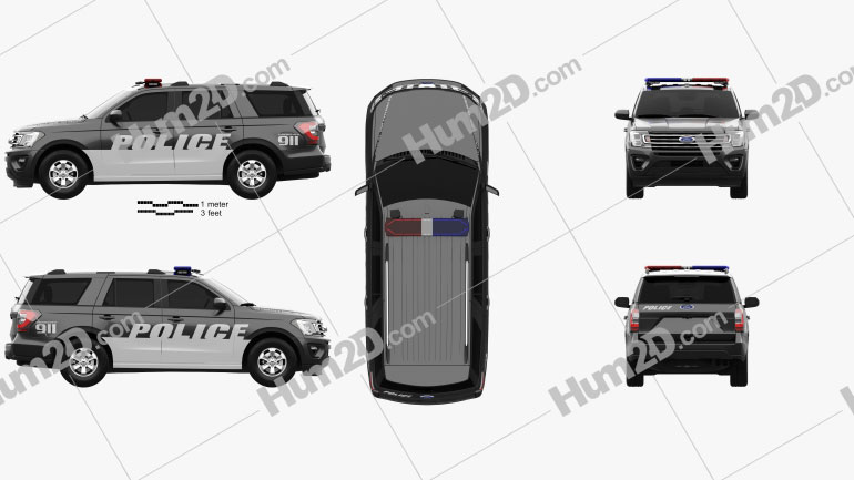 Ford Expedition Police 2017 Clipart Image